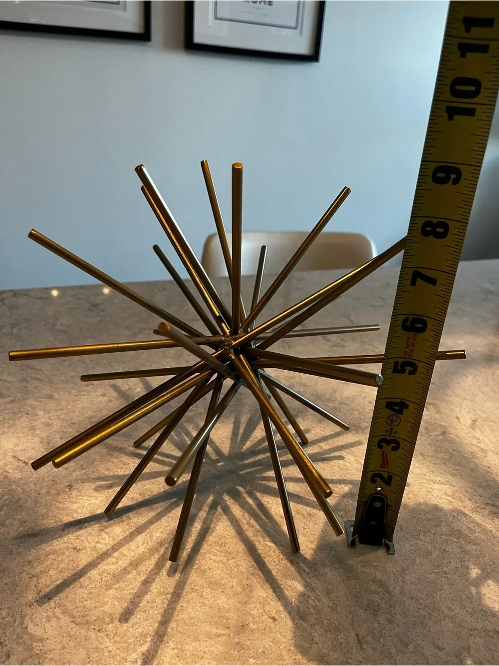 Brass Starburst Wall Accent - Metallic Gold Home Wall Decor